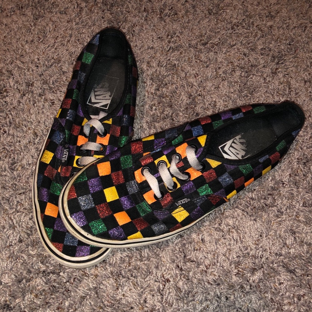 Multi-colored glitter vans